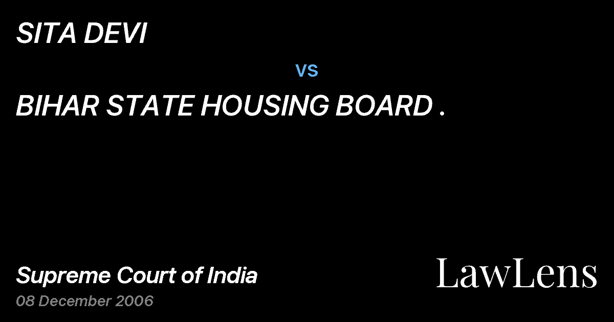 Preview image for SITA DEVI vs. BIHAR STATE HOUSING BOARD .