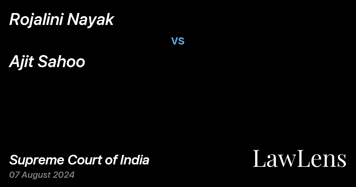 Preview image for Rojalini Nayak vs. Ajit Sahoo
