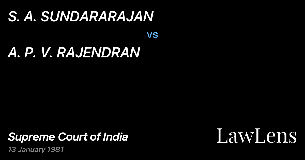 Preview image for S. A. SUNDARARAJAN vs. A. P. V. RAJENDRAN