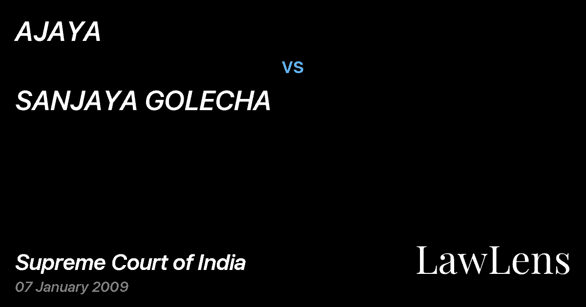 Preview image for AJAYA vs. SANJAYA GOLECHA