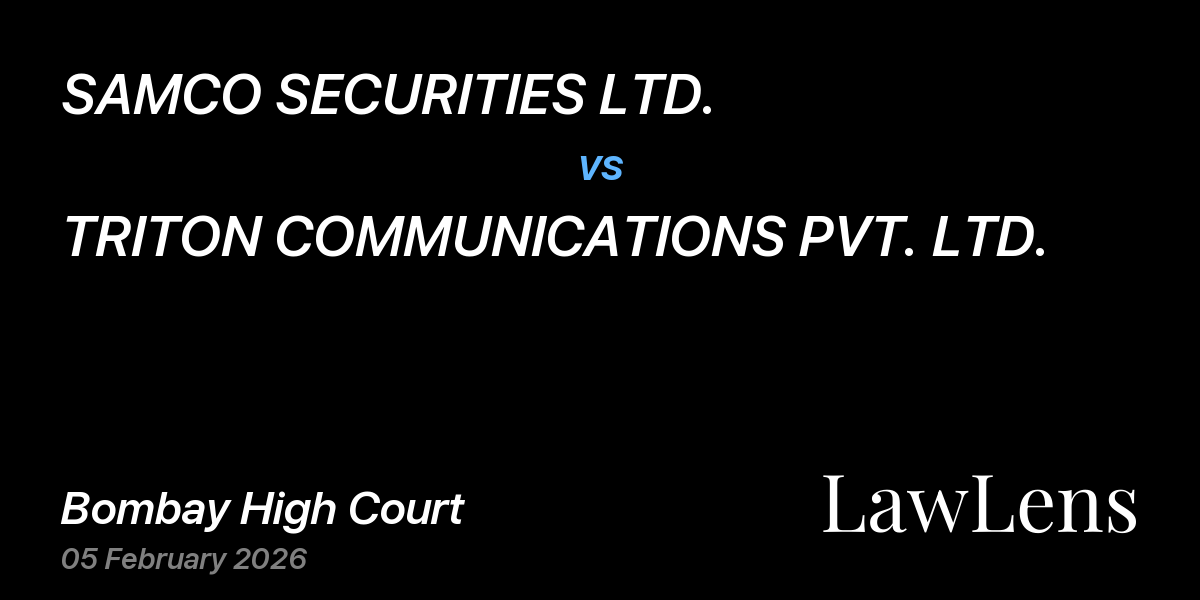 Preview image for SAMCO SECURITIES LTD. vs. TRITON COMMUNICATIONS PVT. LTD.