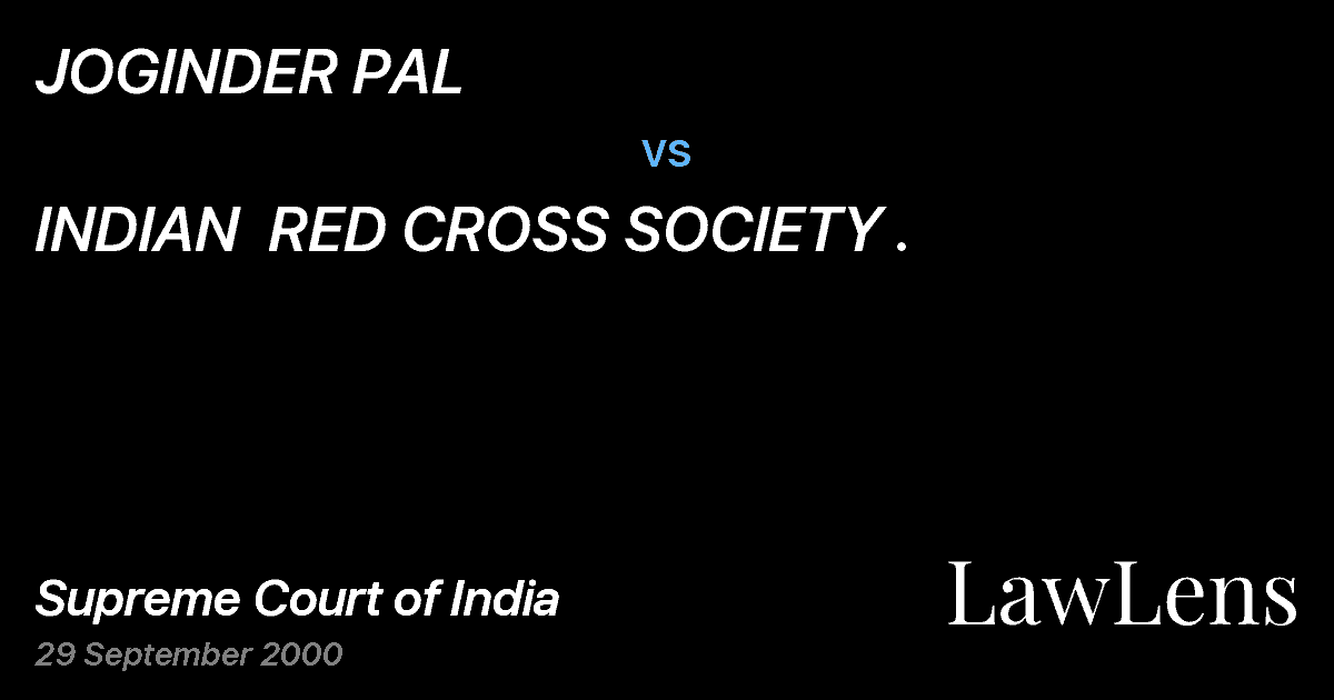 Preview image for JOGINDER PAL vs. INDIAN  RED CROSS SOCIETY .