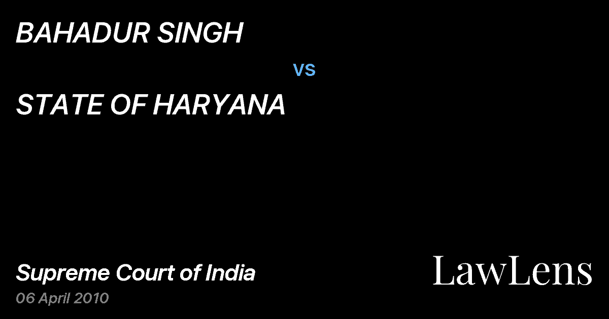 Preview image for BAHADUR SINGH vs. STATE OF HARYANA