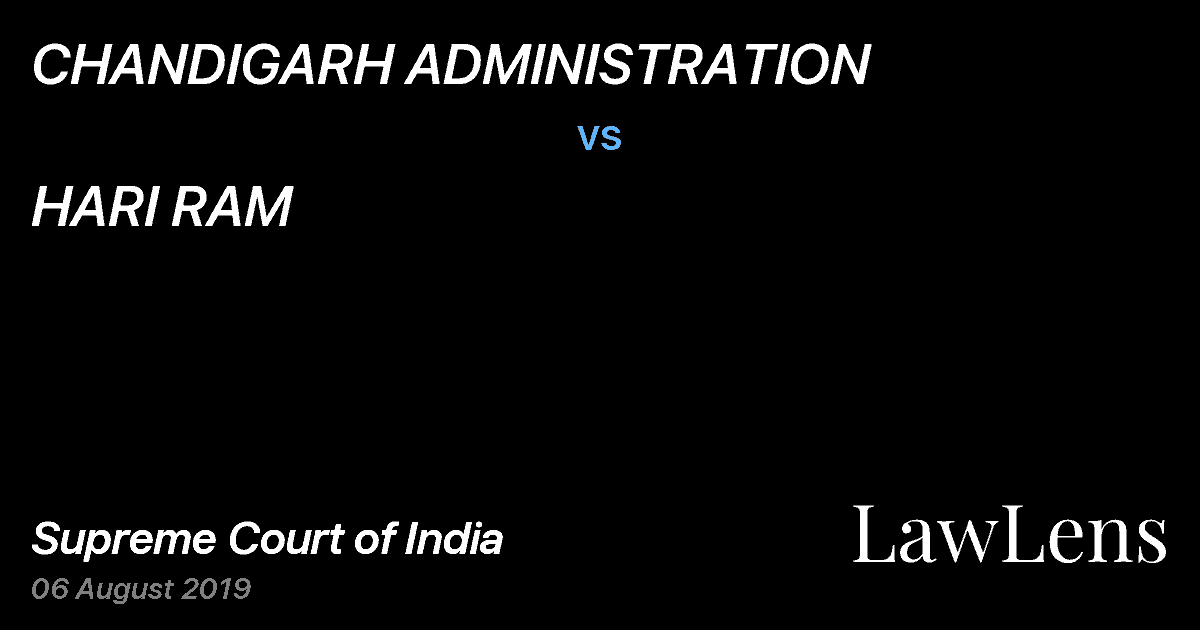 Preview image for CHANDIGARH ADMINISTRATION vs. HARI RAM
