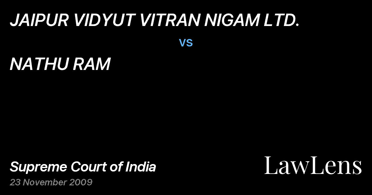 Preview image for JAIPUR VIDYUT VITRAN NIGAM LTD. vs. NATHU RAM