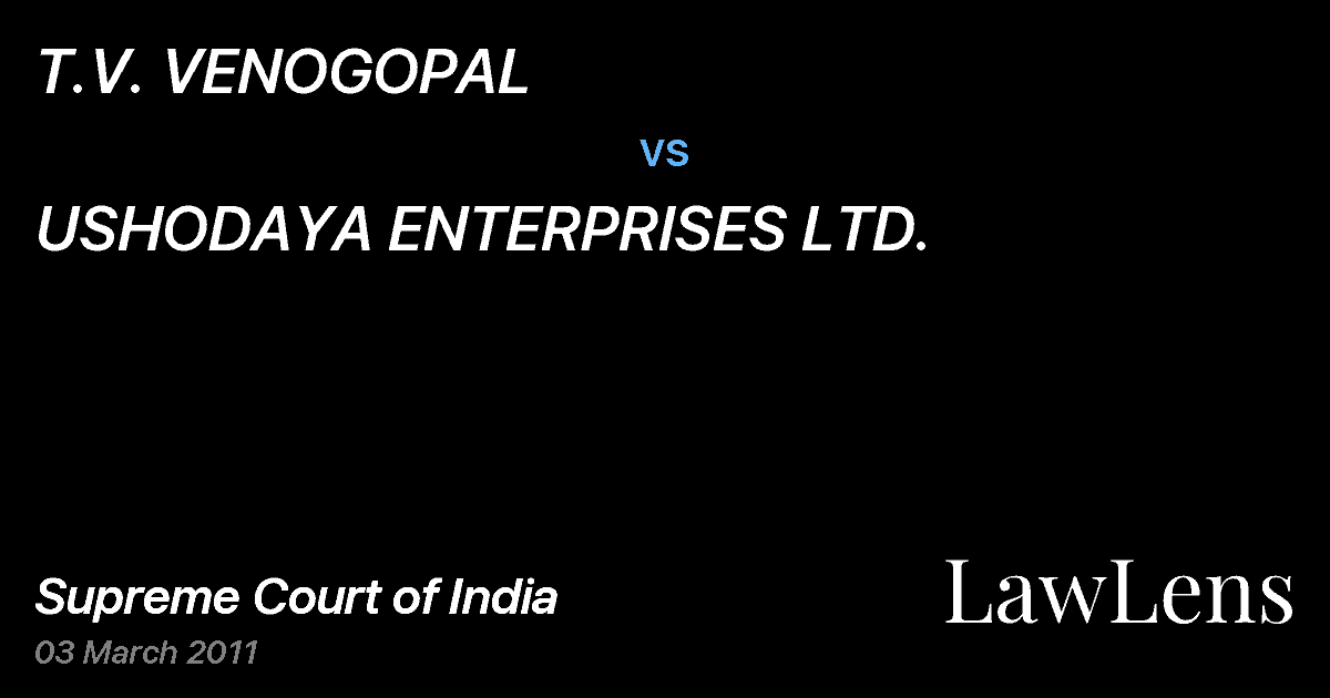 Preview image for T.V. VENOGOPAL vs. USHODAYA ENTERPRISES LTD.