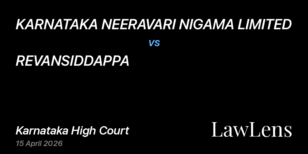 Preview image for KARNATAKA NEERAVARI NIGAMA LIMITED vs. REVANSIDDAPPA