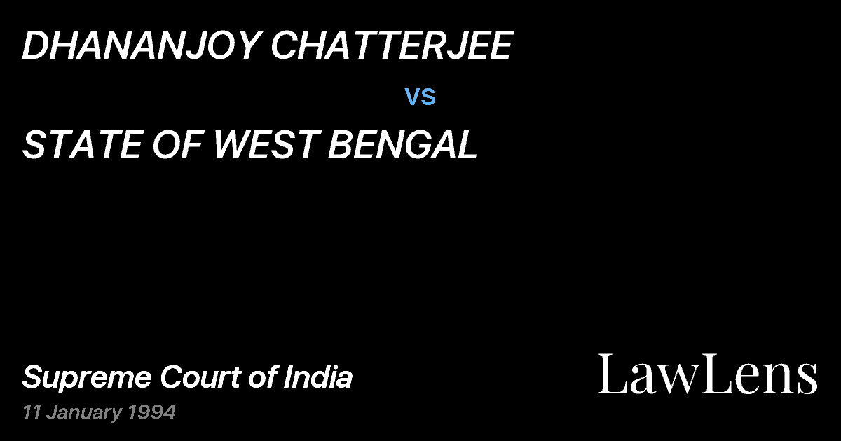 Preview image for DHANANJOY CHATTERJEE vs. STATE OF WEST BENGAL