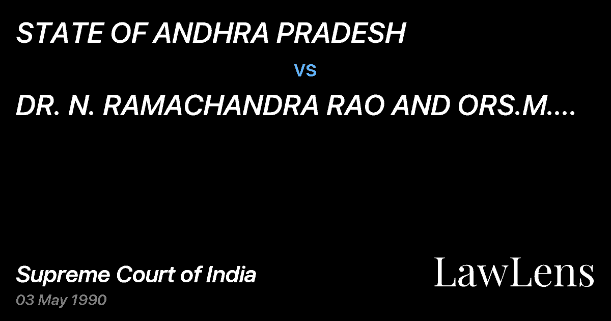 Preview image for STATE OF ANDHRA PRADESH vs. DR. N. RAMACHANDRA RAO AND ORS.M. PANDURANGA RAJU AND ORS.
