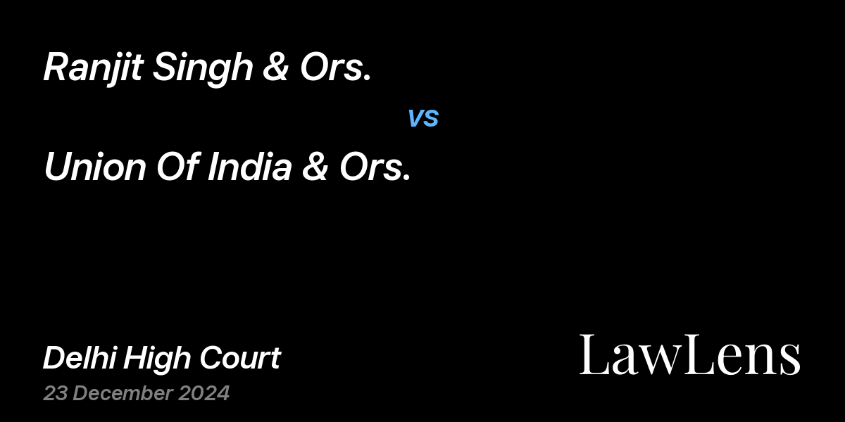 Preview image for Ranjit Singh & Ors. vs. Union Of India & Ors.