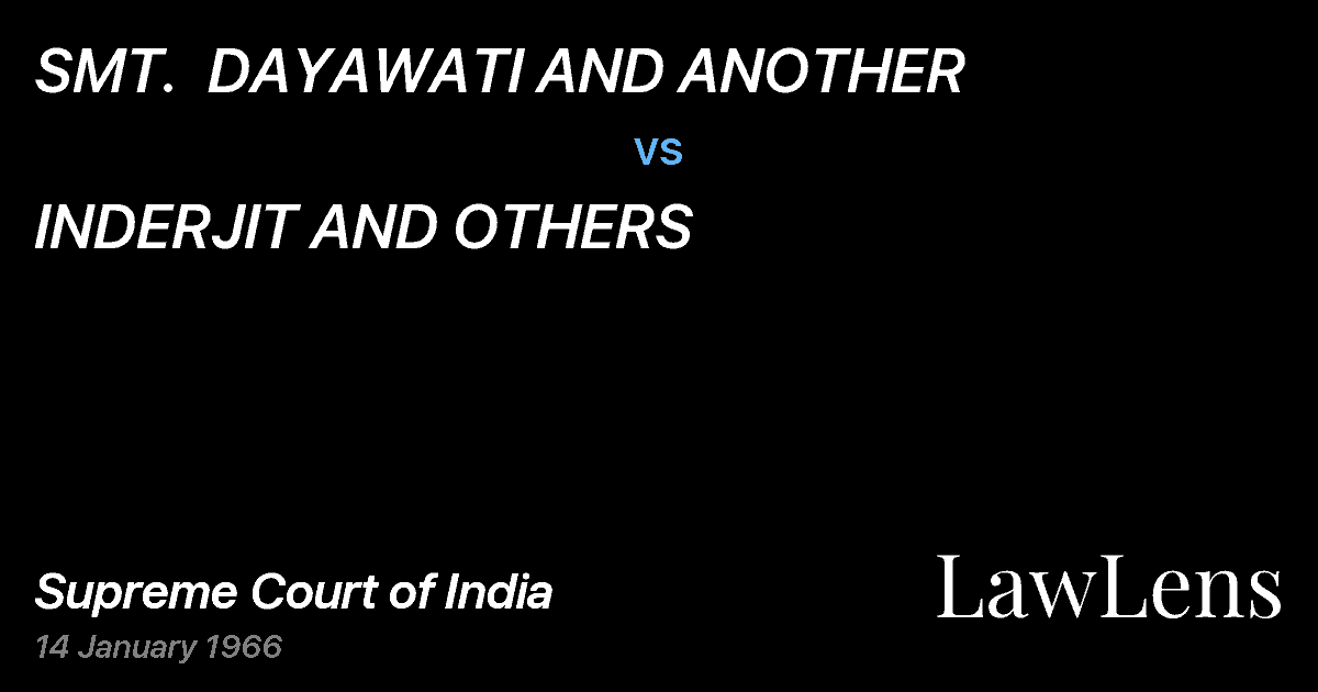 Preview image for SMT.  DAYAWATI AND ANOTHER vs. INDERJIT AND OTHERS