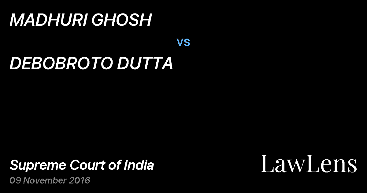 Preview image for MADHURI GHOSH vs. DEBOBROTO DUTTA