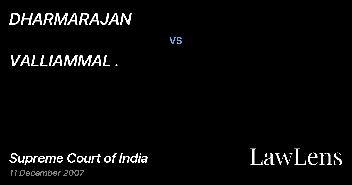 Preview image for DHARMARAJAN vs. VALLIAMMAL .