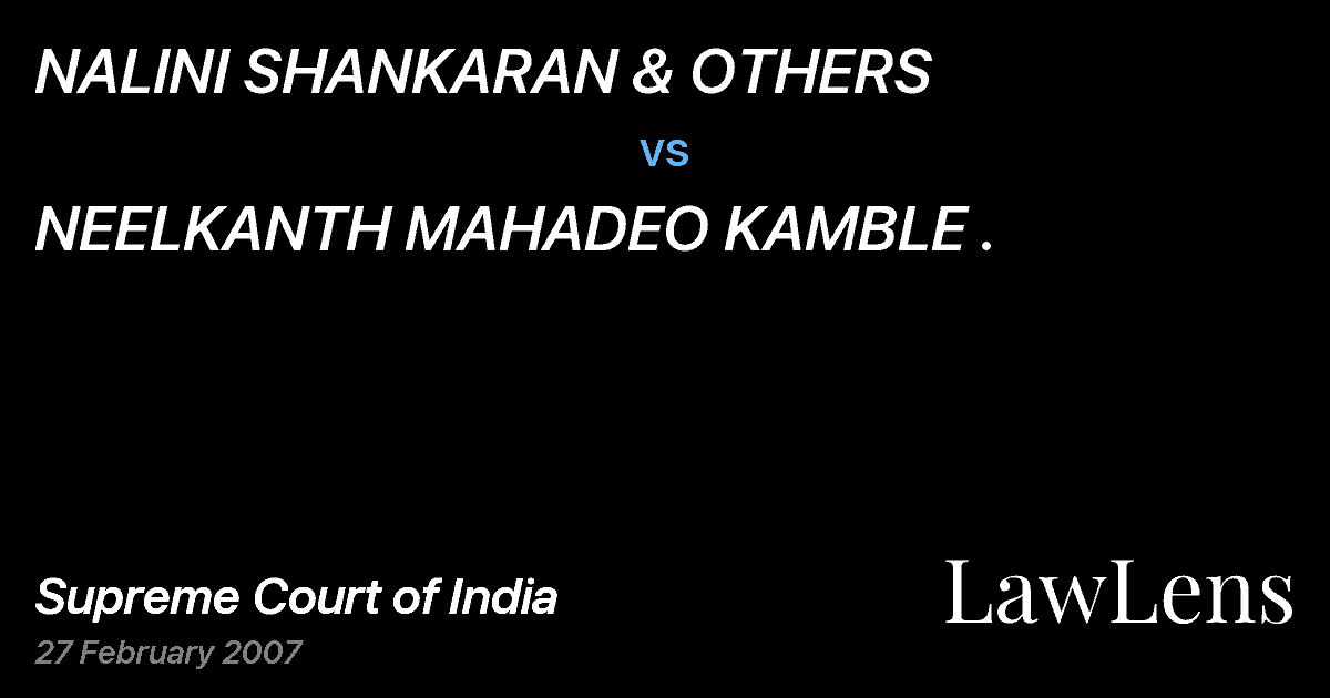 Preview image for NALINI SHANKARAN & OTHERS vs. NEELKANTH MAHADEO KAMBLE .