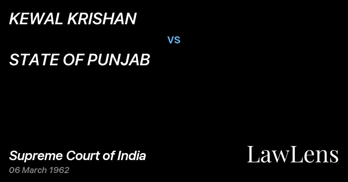 Preview image for KEWAL KRISHAN vs. STATE OF PUNJAB