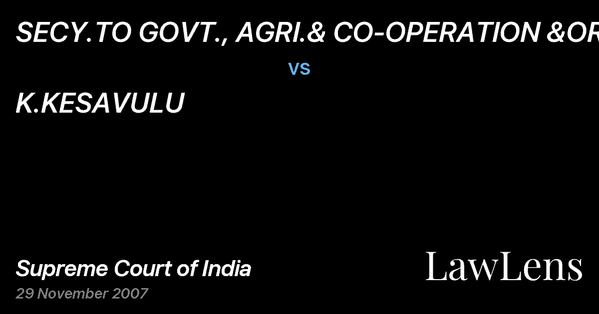 Preview image for SECY.TO GOVT., AGRI.& CO-OPERATION &ORS. vs. K.KESAVULU