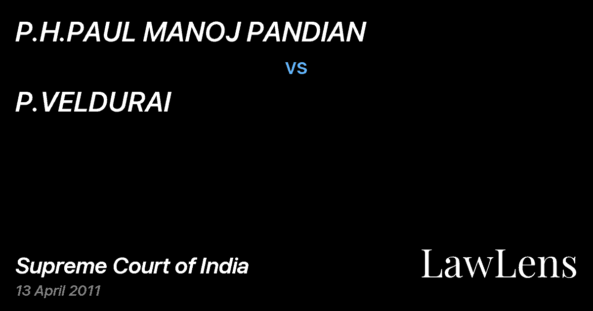Preview image for P.H.PAUL MANOJ PANDIAN vs. P.VELDURAI