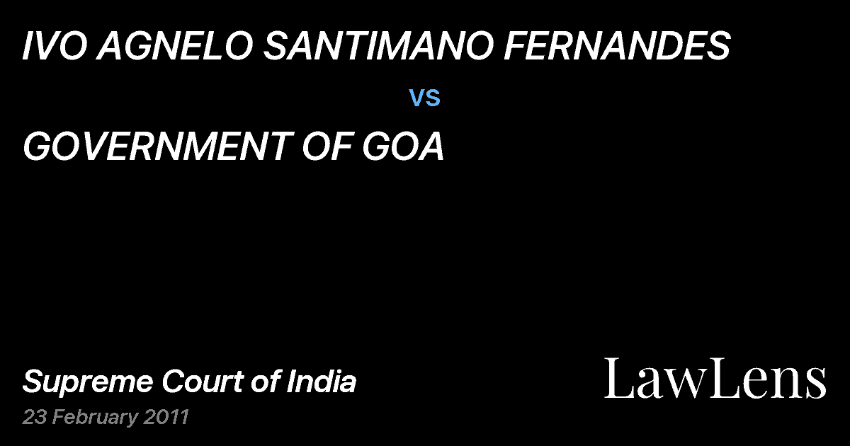 Preview image for IVO AGNELO SANTIMANO FERNANDES vs. GOVERNMENT OF GOA