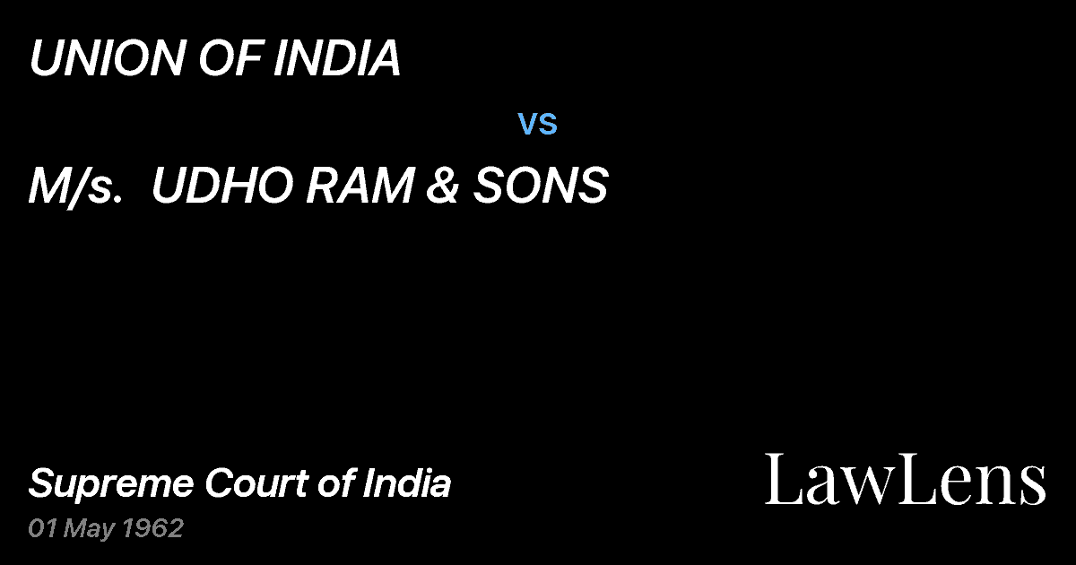 Preview image for UNION OF INDIA vs. M/s.  UDHO RAM & SONS