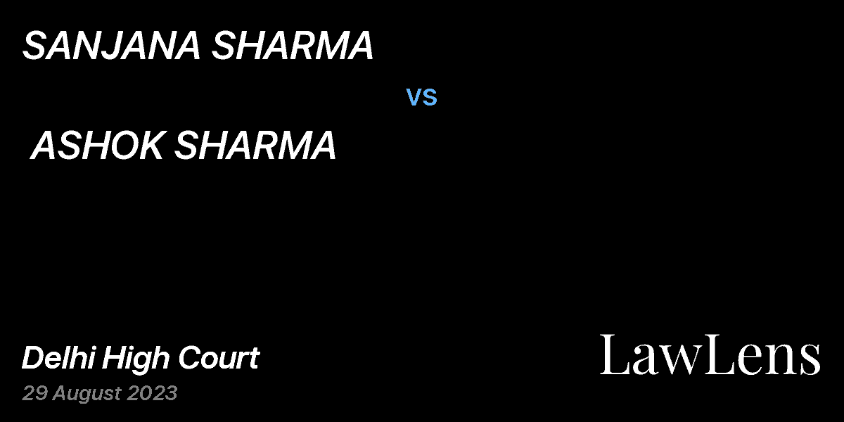Preview image for SANJANA SHARMA  vs.  ASHOK SHARMA