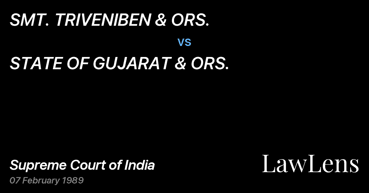 Preview image for SMT. TRIVENIBEN & ORS. vs. STATE OF GUJARAT & ORS.