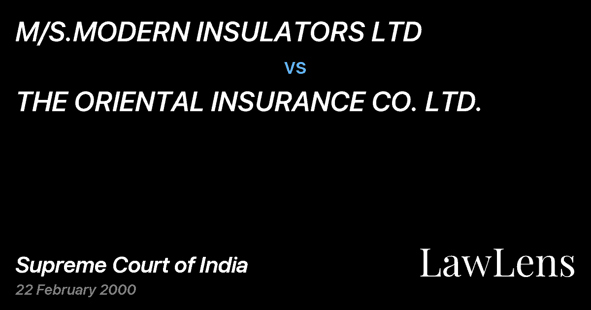 Preview image for M/S.MODERN INSULATORS LTD vs. THE ORIENTAL INSURANCE CO. LTD.