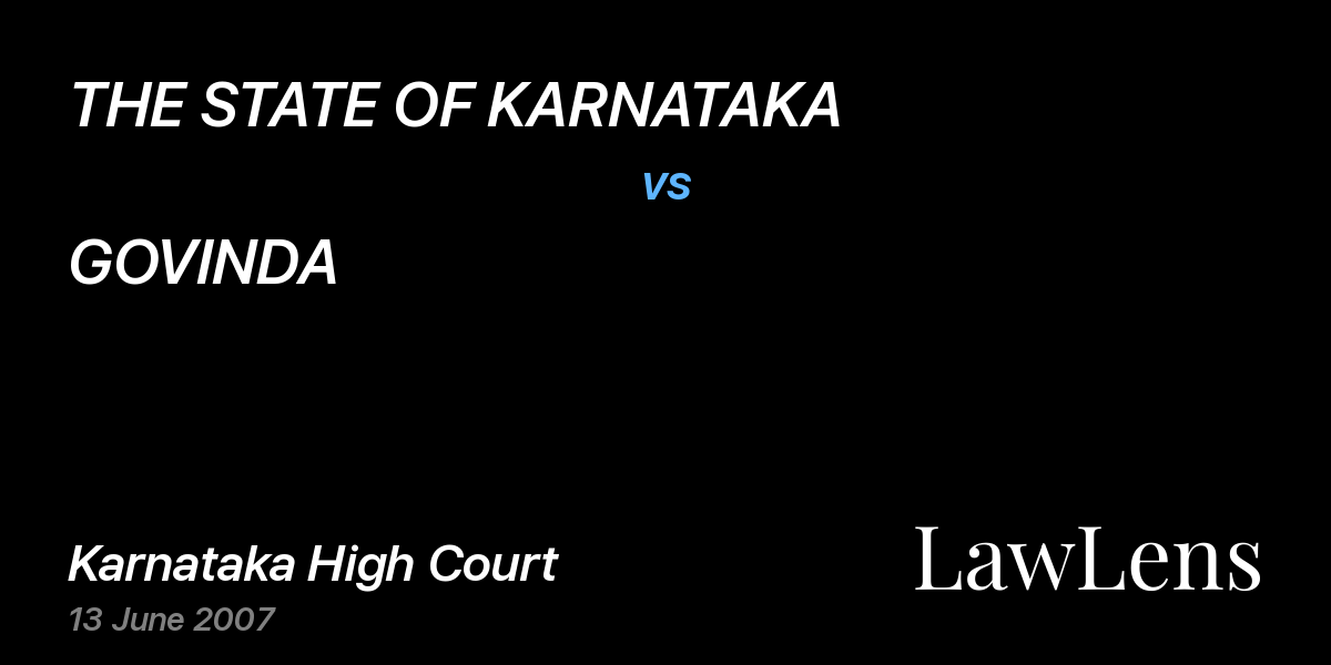 Preview image for THE STATE OF KARNATAKA vs. GOVINDA