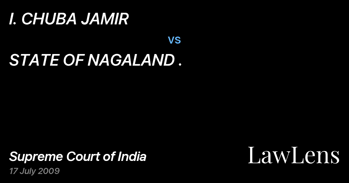 Preview image for I. CHUBA JAMIR vs. STATE OF NAGALAND .