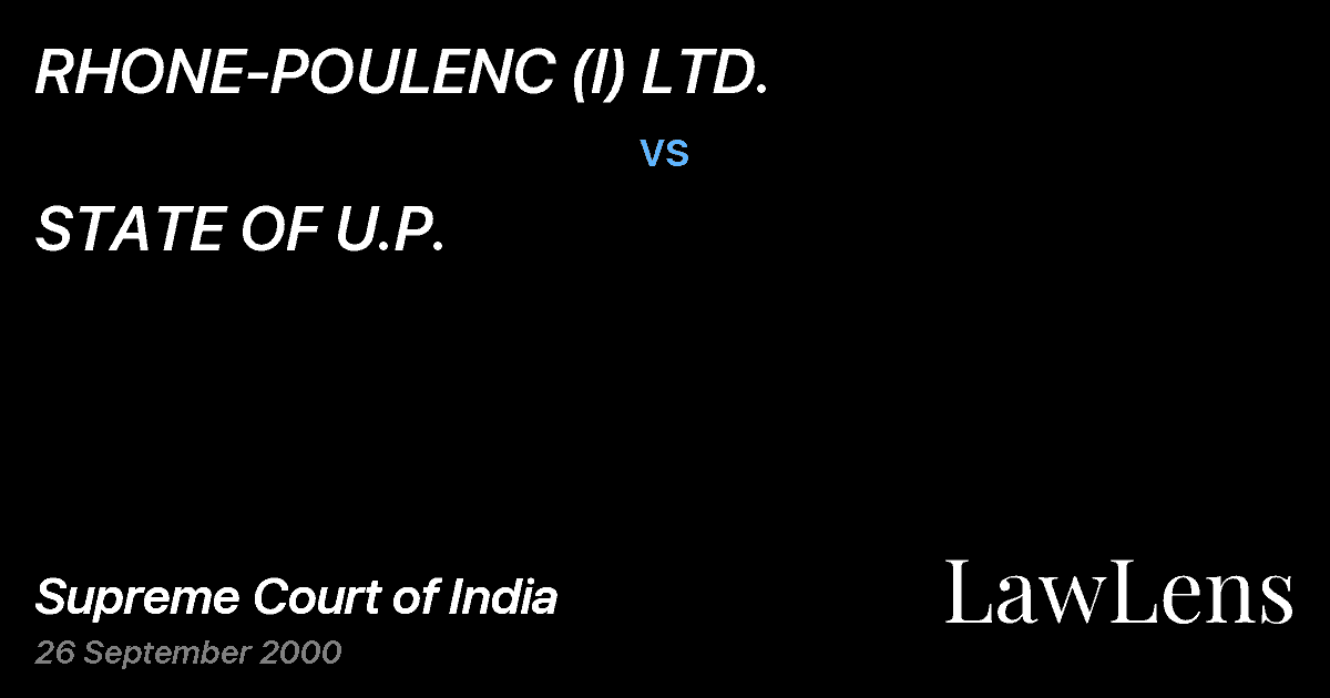 Preview image for RHONE-POULENC (I) LTD. vs. STATE OF U.P.