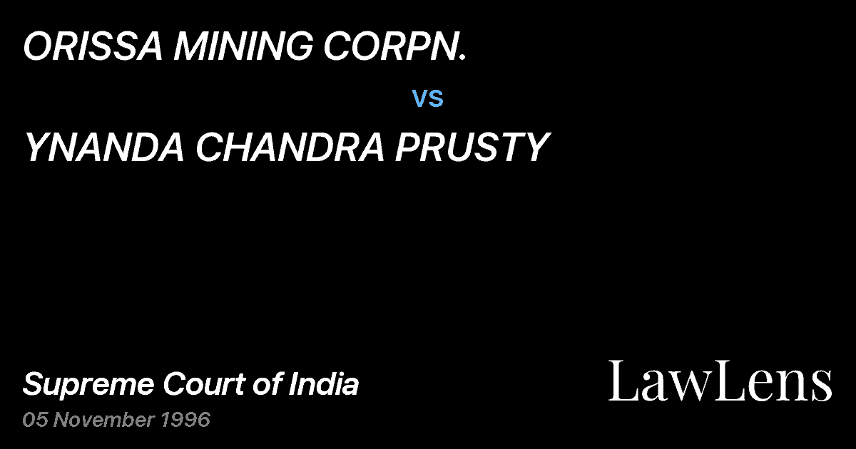 Preview image for ORISSA MINING CORPN. vs. YNANDA CHANDRA PRUSTY