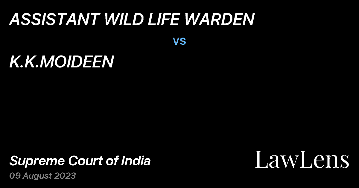 Preview image for ASSISTANT WILD LIFE WARDEN vs. K.K.MOIDEEN