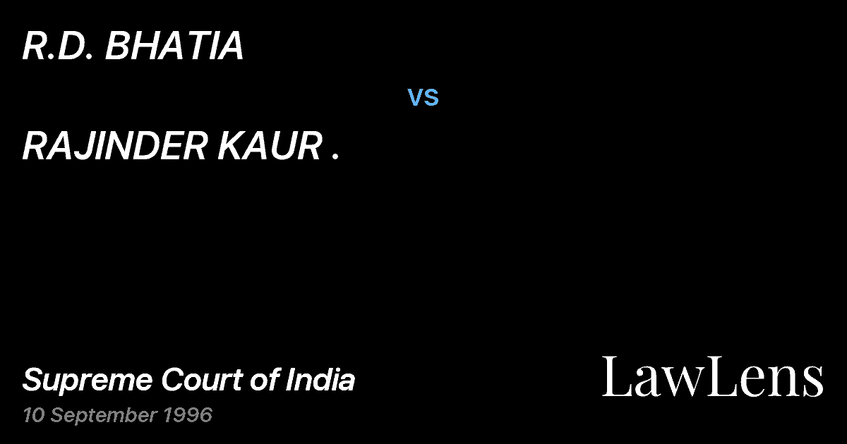 Preview image for R.D. BHATIA vs. RAJINDER KAUR .