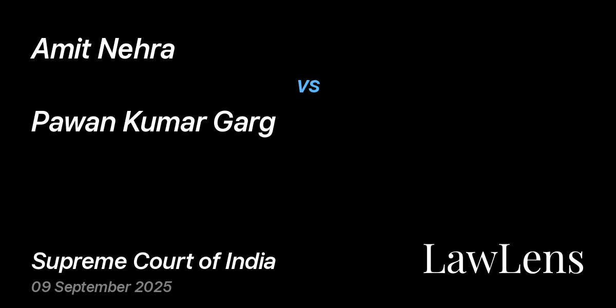 Preview image for Amit Nehra vs. Pawan Kumar Garg