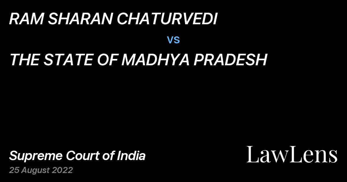 Preview image for RAM SHARAN CHATURVEDI vs. THE STATE OF MADHYA PRADESH