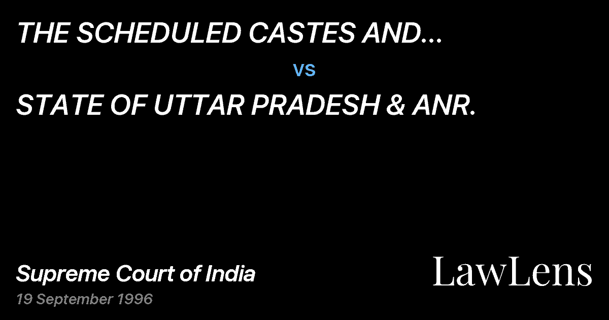 Preview image for THE SCHEDULED CASTES AND SCHEDULEDTRIBES OFFICERS WELFARE C vs. STATE OF UTTAR PRADESH & ANR.
