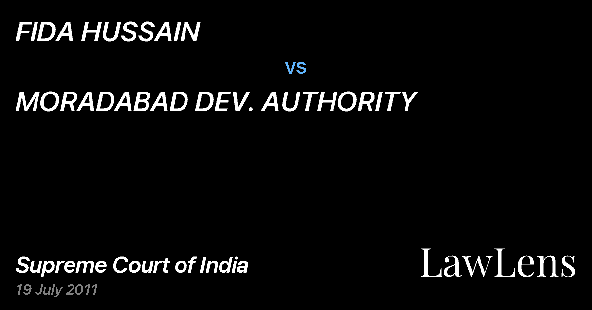 Preview image for FIDA HUSSAIN vs. MORADABAD DEV. AUTHORITY