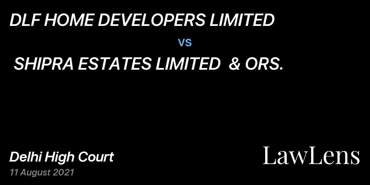 Preview image for DLF HOME DEVELOPERS LIMITED  vs.  SHIPRA ESTATES LIMITED  & ORS.