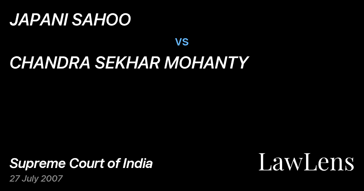 Preview image for JAPANI SAHOO vs. CHANDRA SEKHAR MOHANTY