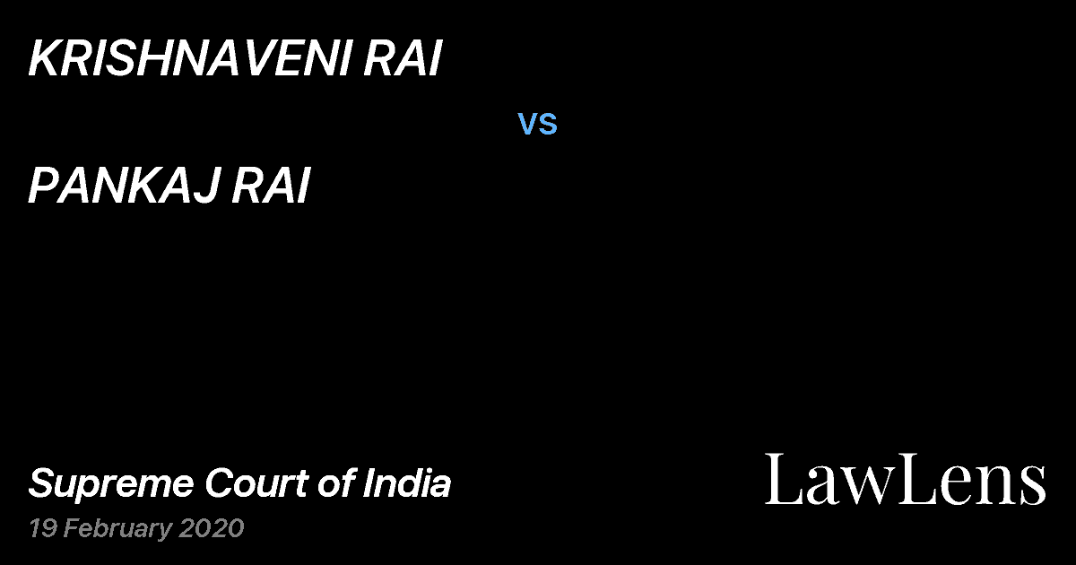 Preview image for KRISHNAVENI RAI vs. PANKAJ RAI