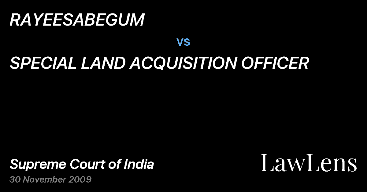 Preview image for RAYEESABEGUM vs. SPECIAL LAND ACQUISITION OFFICER