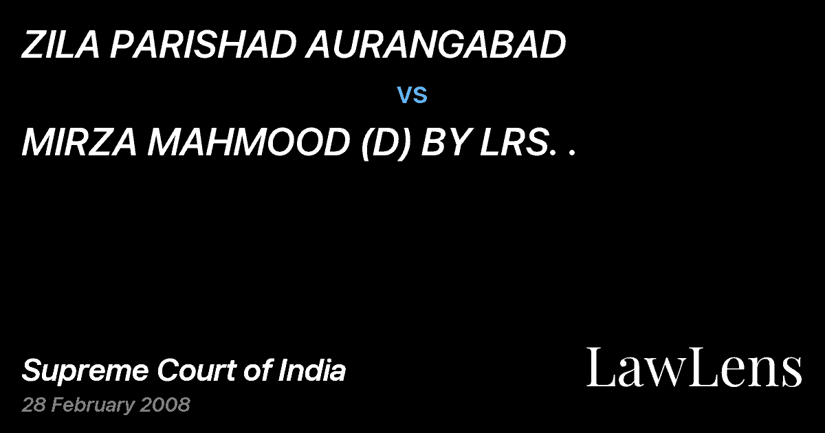 Preview image for ZILA PARISHAD AURANGABAD vs. MIRZA MAHMOOD (D) BY LRS. .