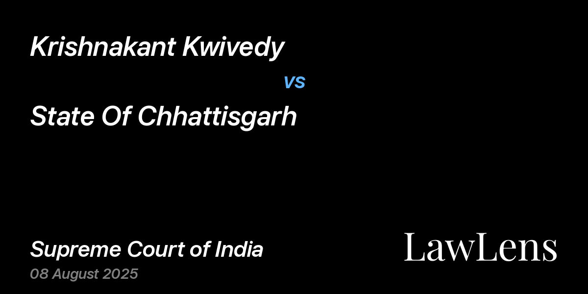 Preview image for KRISHNAKANT KWIVEDY vs. STATE OF CHHATTISGARH