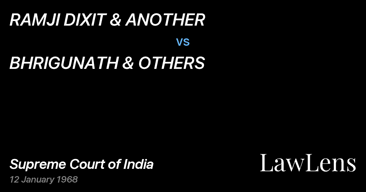 Preview image for RAMJI DIXIT & ANOTHER vs. BHRIGUNATH & OTHERS