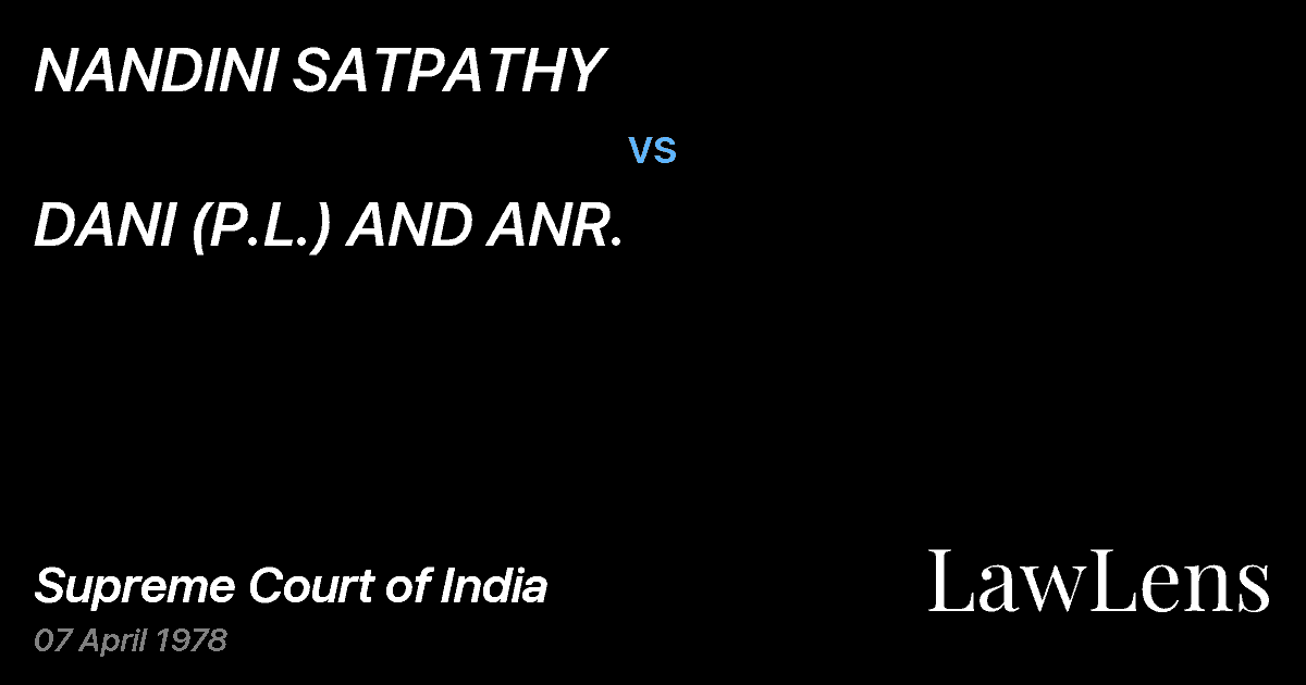 Preview image for NANDINI SATPATHY vs. DANI (P.L.) AND ANR.