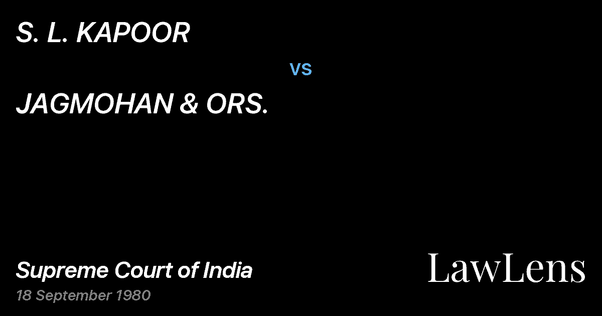Preview image for S. L. KAPOOR vs. JAGMOHAN & ORS.
