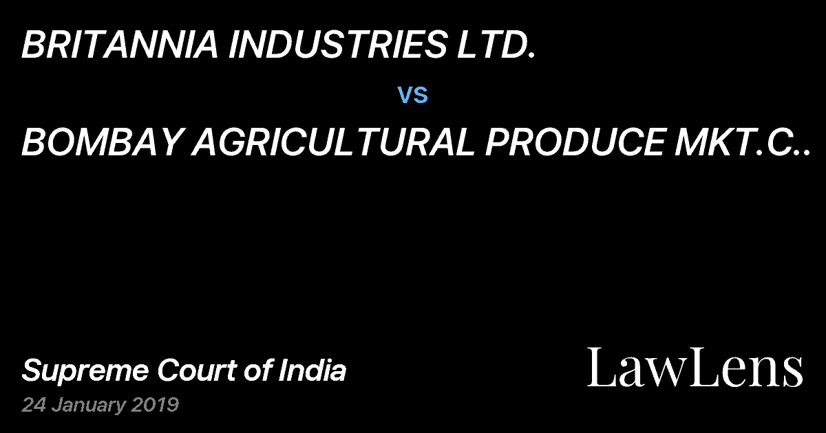 Preview image for BRITANNIA INDUSTRIES LTD. vs. BOMBAY AGRICULTURAL PRODUCE MKT.C..