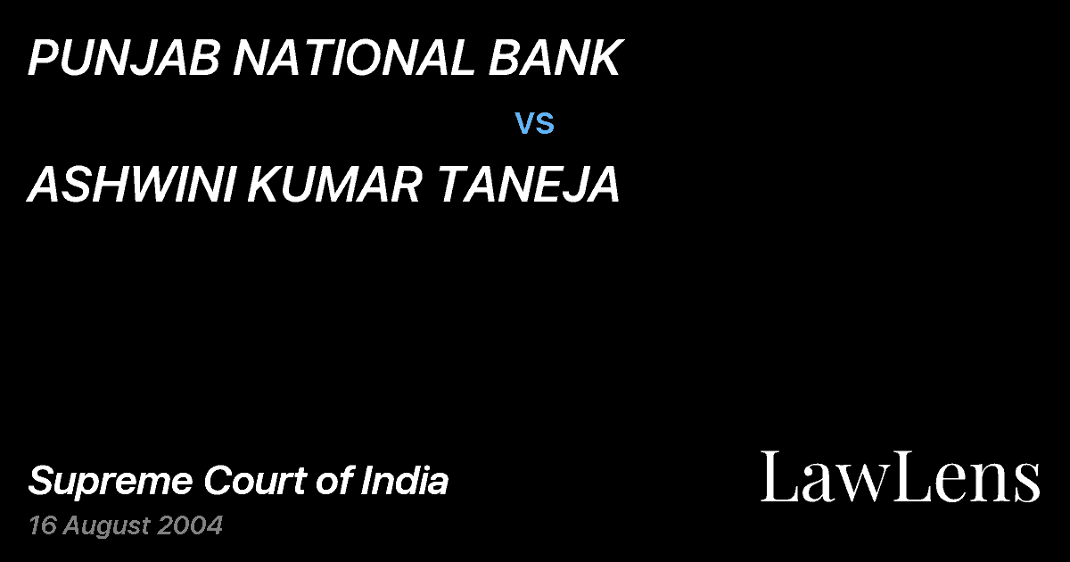Preview image for PUNJAB NATIONAL BANK vs. ASHWINI KUMAR TANEJA