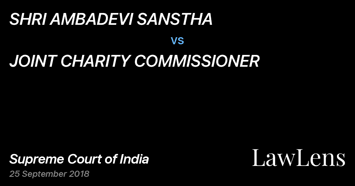 Preview image for SHRI AMBADEVI SANSTHA vs. JOINT CHARITY COMMISSIONER