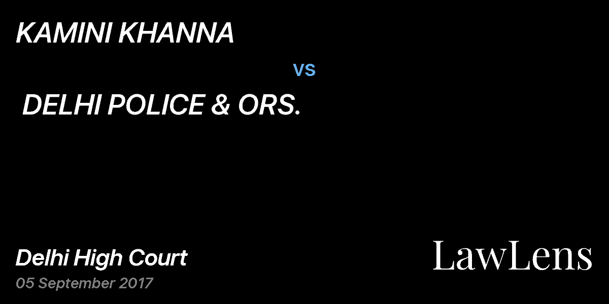 Preview image for KAMINI KHANNA  vs.  DELHI POLICE & ORS.