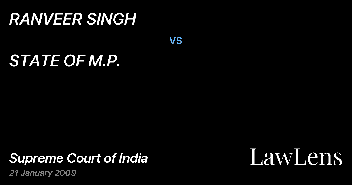 Preview image for RANVEER SINGH vs. STATE OF M.P.